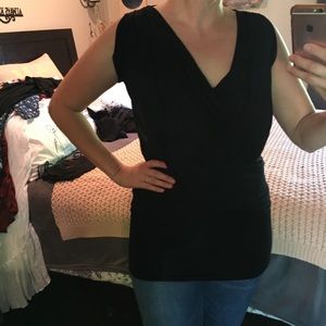 Cowl Drape Neck & Back Silky Banded Tunic